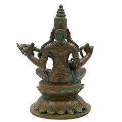 Bronze Panchadhatu Saraswati Murti, Vidya Devi Idol, Saraswati Statue for Home, Temple & Pooja Decor, Brown, 9 Inch, 1 Piece