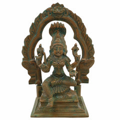 Bronze Mariamman Idol | Panchaloha Mariamma Statue | Muthumariamma, Samayapuram Mariamman, Yellamma, Pochamma, Maisamma, Gangamma, Mahankali Amma, Shakti Amma Vigraham for Puja & Temple, Brown, 6.5 Inch, 1 Piece