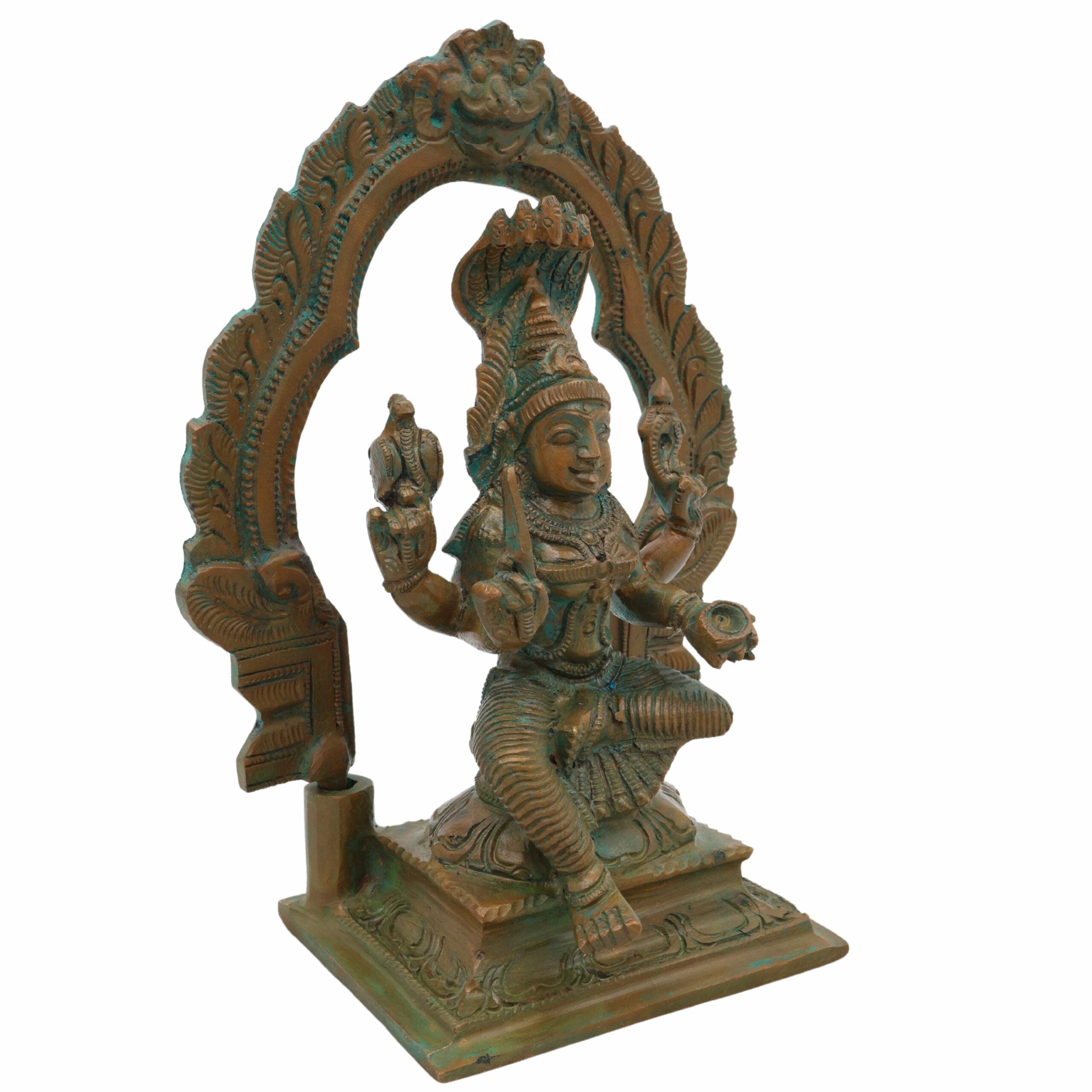 Bronze Mariamman Idol | Panchaloha Mariamma Statue | Muthumariamma, Samayapuram Mariamman, Yellamma, Pochamma, Maisamma, Gangamma, Mahankali Amma, Shakti Amma Vigraham for Puja & Temple, Brown, 6.5 Inch, 1 Piece
