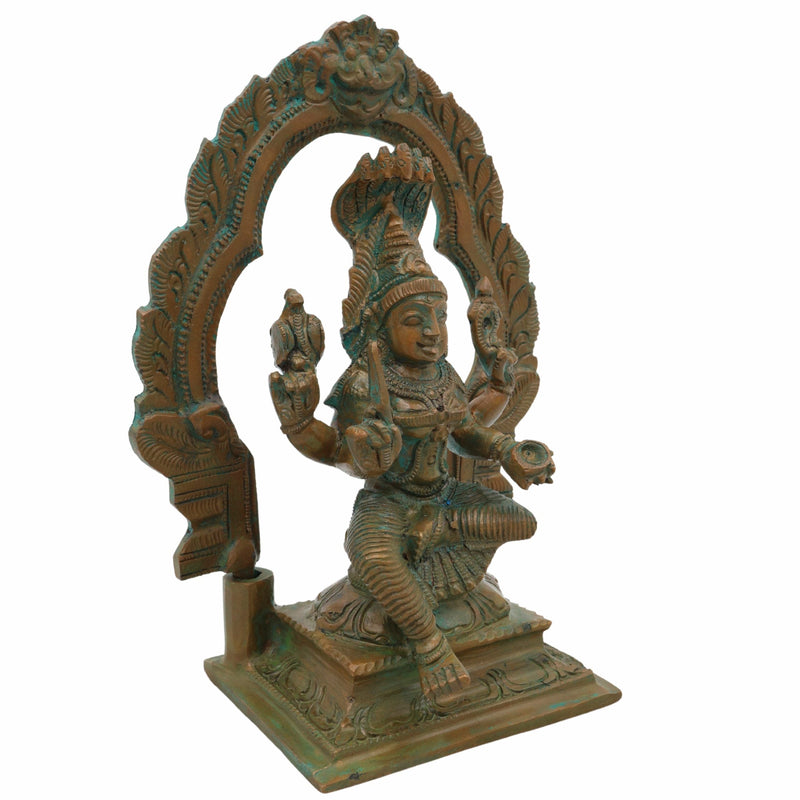 Bronze Mariamman Idol | Panchaloha Mariamma Statue | Muthumariamma, Samayapuram Mariamman, Yellamma, Pochamma, Maisamma, Gangamma, Mahankali Amma, Shakti Amma Vigraham for Puja & Temple, Brown, 6.5 Inch, 1 Piece