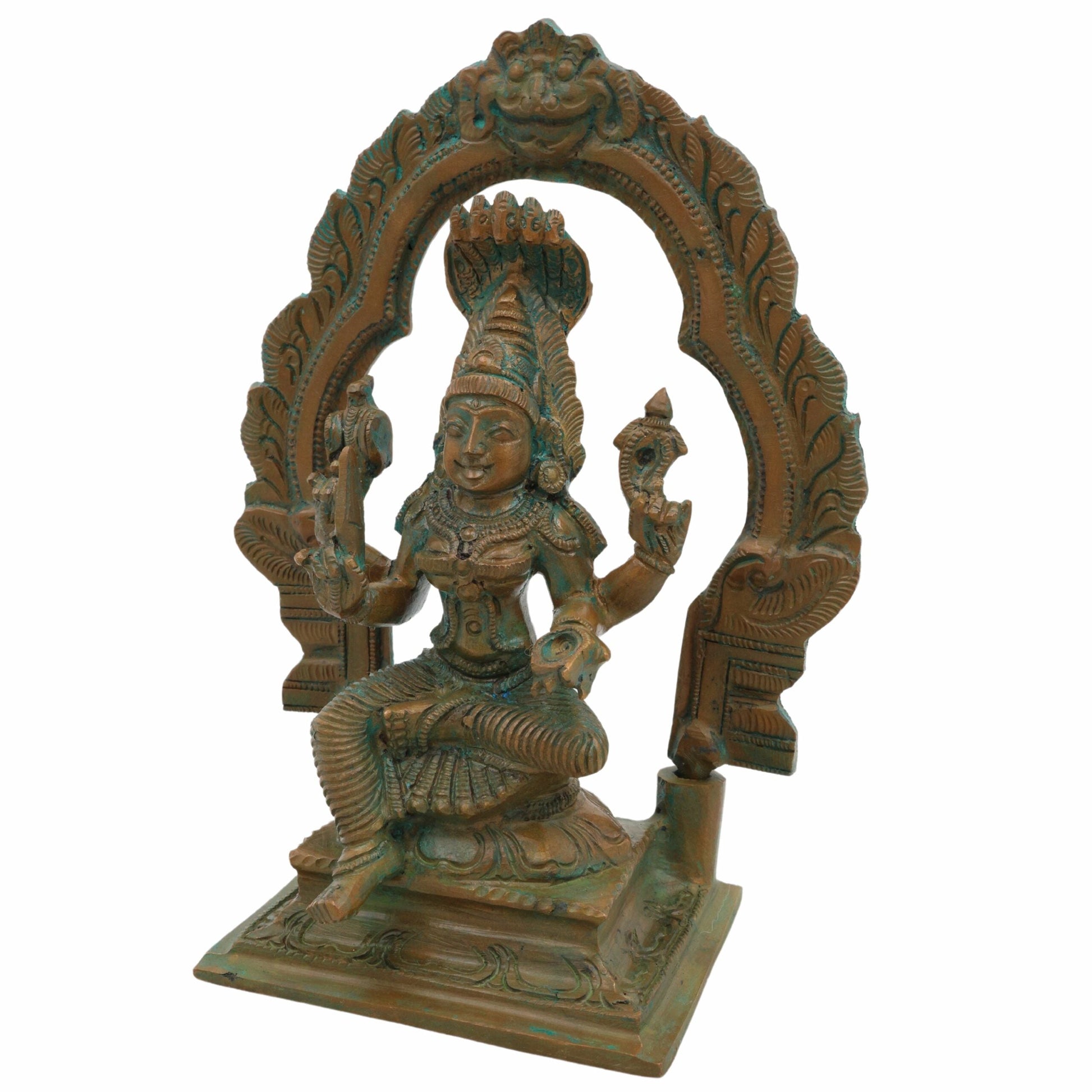 Bronze Mariamman Idol | Panchaloha Mariamma Statue | Muthumariamma, Samayapuram Mariamman, Yellamma, Pochamma, Maisamma, Gangamma, Mahankali Amma, Shakti Amma Vigraham for Puja & Temple, Brown, 6.5 Inch, 1 Piece