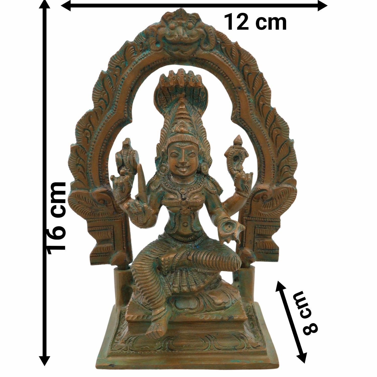 Bronze Mariamman Idol | Panchaloha Mariamma Statue | Muthumariamma, Samayapuram Mariamman, Yellamma, Pochamma, Maisamma, Gangamma, Mahankali Amma, Shakti Amma Vigraham for Puja & Temple, Brown, 6.5 Inch, 1 Piece