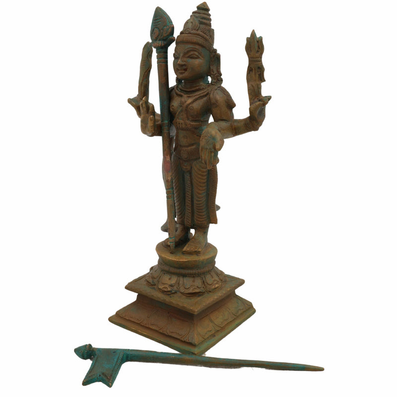 Bala Murugan Idol | Panchaloha Bronze Murti | Skanda Statue | Subramanya Velan Handcrafted South India Art, Brown, 6 Inch, 1 Piece