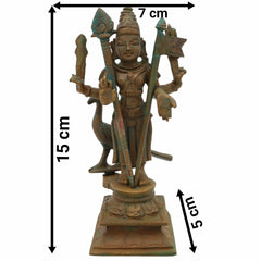 Bala Murugan Idol | Panchaloha Bronze Murti | Skanda Statue | Subramanya Velan Handcrafted South India Art, Brown, 6 Inch, 1 Piece