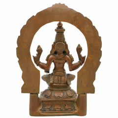 Panchaloha Lakshmi Idol – Handcrafted Bronze Dhanalakshmi Murti for Pooja, Home Decor & Temple, Brown, 6.5 Inch, 1 Piece