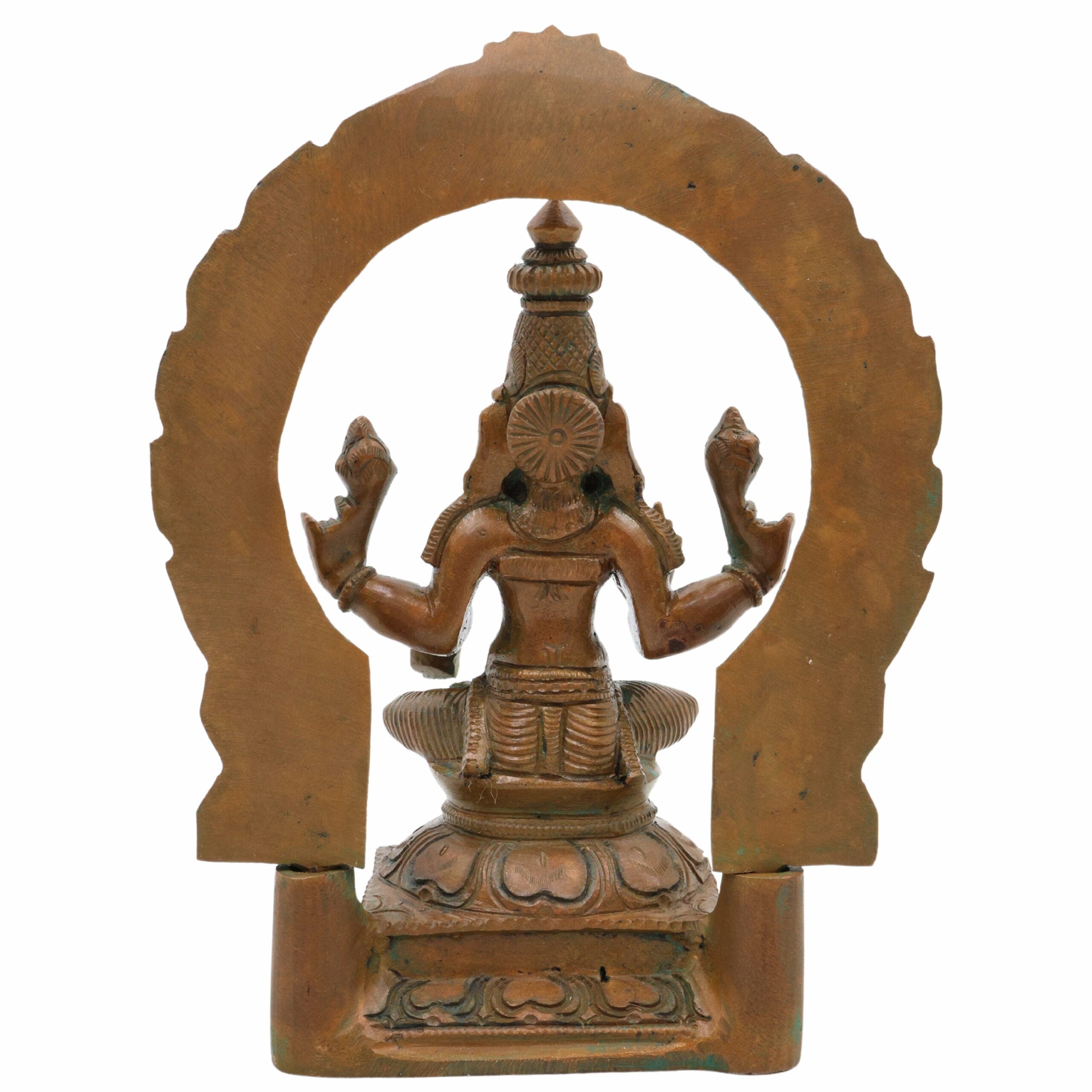 Panchaloha Lakshmi Idol – Handcrafted Bronze Dhanalakshmi Murti for Pooja, Home Decor & Temple, Brown, 6.5 Inch, 1 Piece
