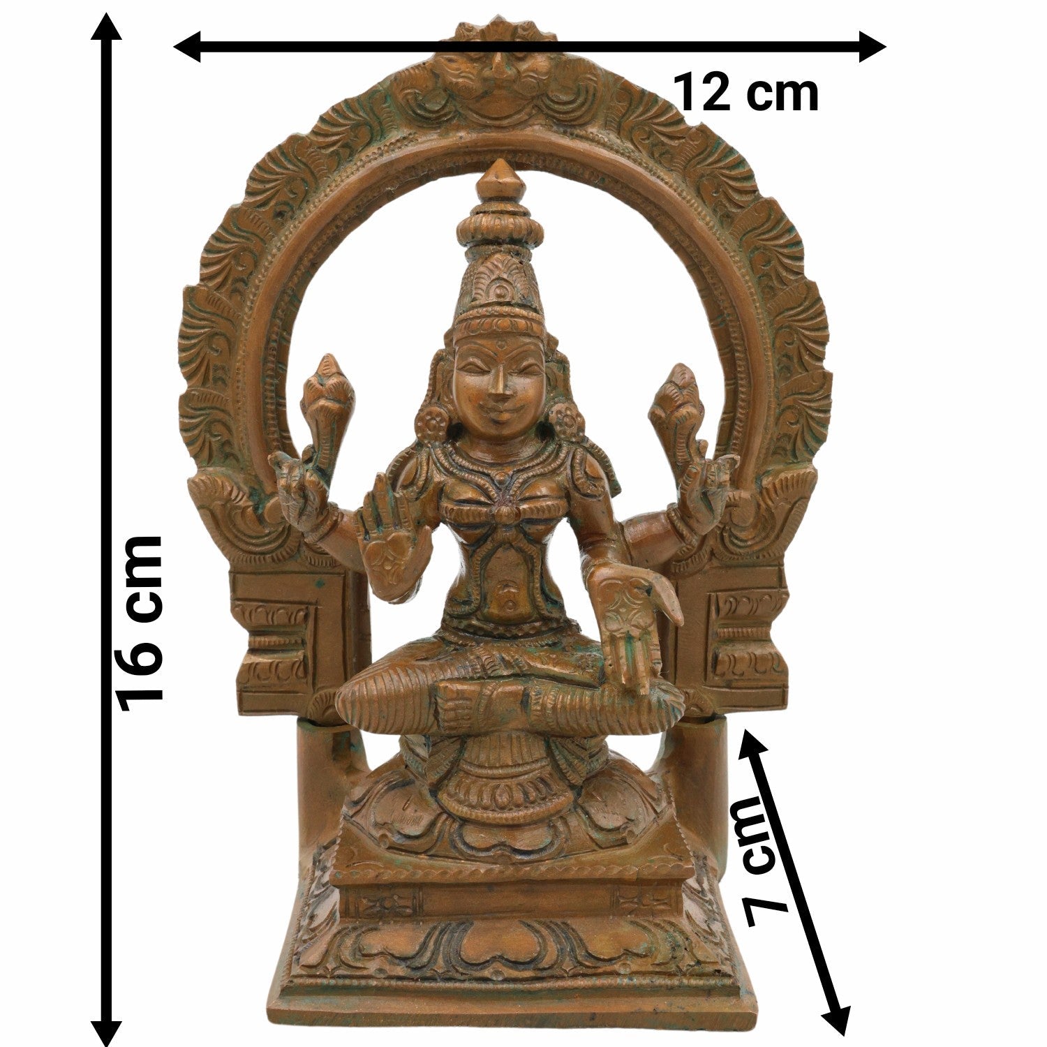 Panchaloha Lakshmi Idol – Handcrafted Bronze Dhanalakshmi Murti for Pooja, Home Decor & Temple, Brown, 6.5 Inch, 1 Piece