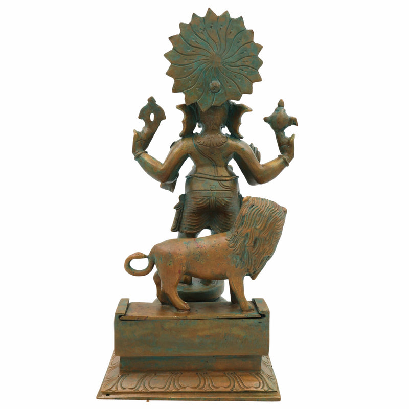 Exquisite Panchaloha Ganesha Idol, Bronze, Copper, Tin, Silver & Gold, Drishti Ganapati, Vinayaka, Siddhivinayak, Lambodara Murti for Home & Temple Decor,Brown, 13 Inch, 1 Piece