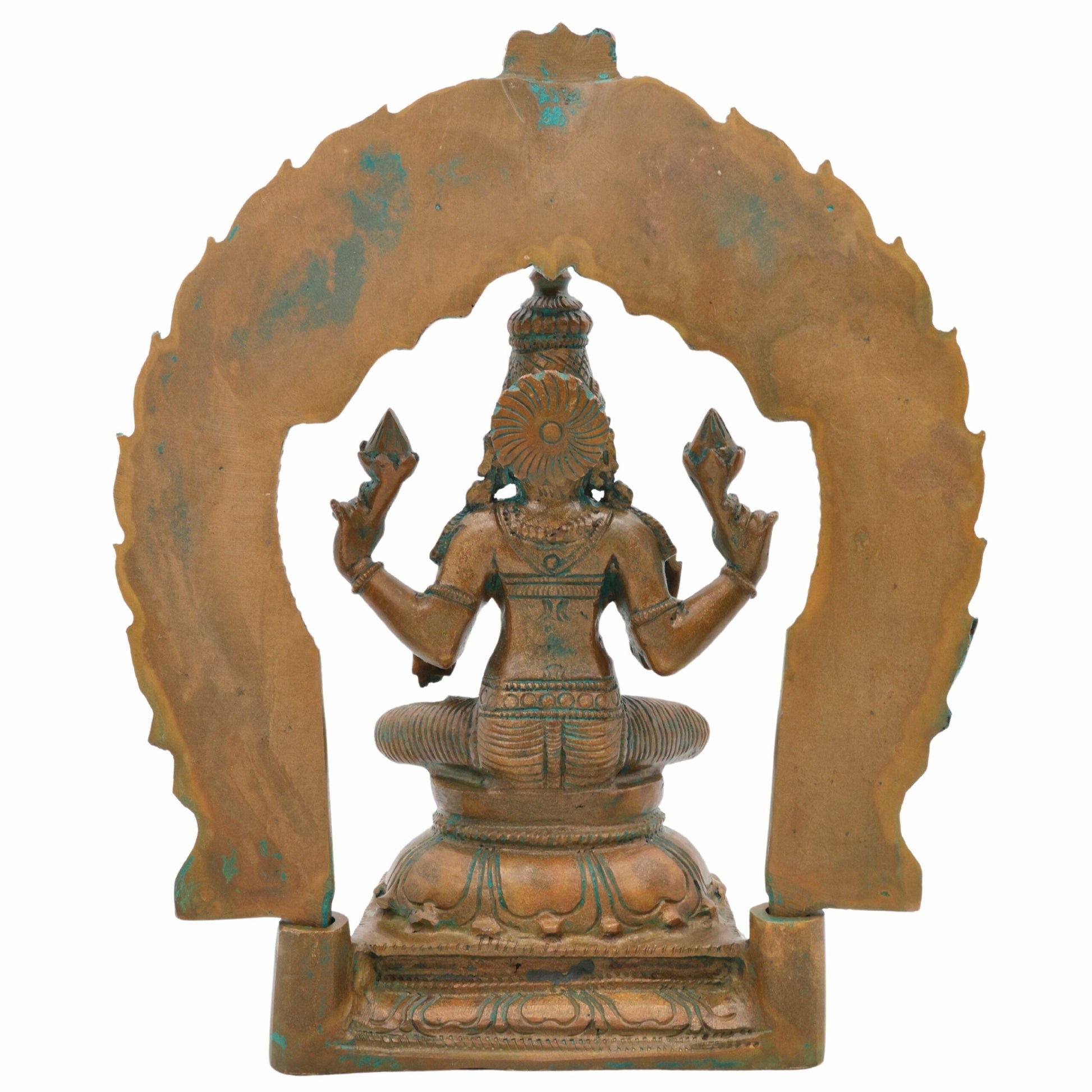 Bronze Maha Lakshmi Idol, Panchadhatu Mahalakshmi Sculpture, Goddess Laxmi Ji Statue For Pooja And Home Decor,Brown, 10 Inch, 1 Piece