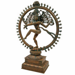 Bronze Nataraja Idol – Panchaloha Chola Art Dancing Shiva Statue, Natesa, Tandaveshwar, Ananda Nataraja for Temple & Home Decor, Brown, 18.5 Inch, 1 Piece