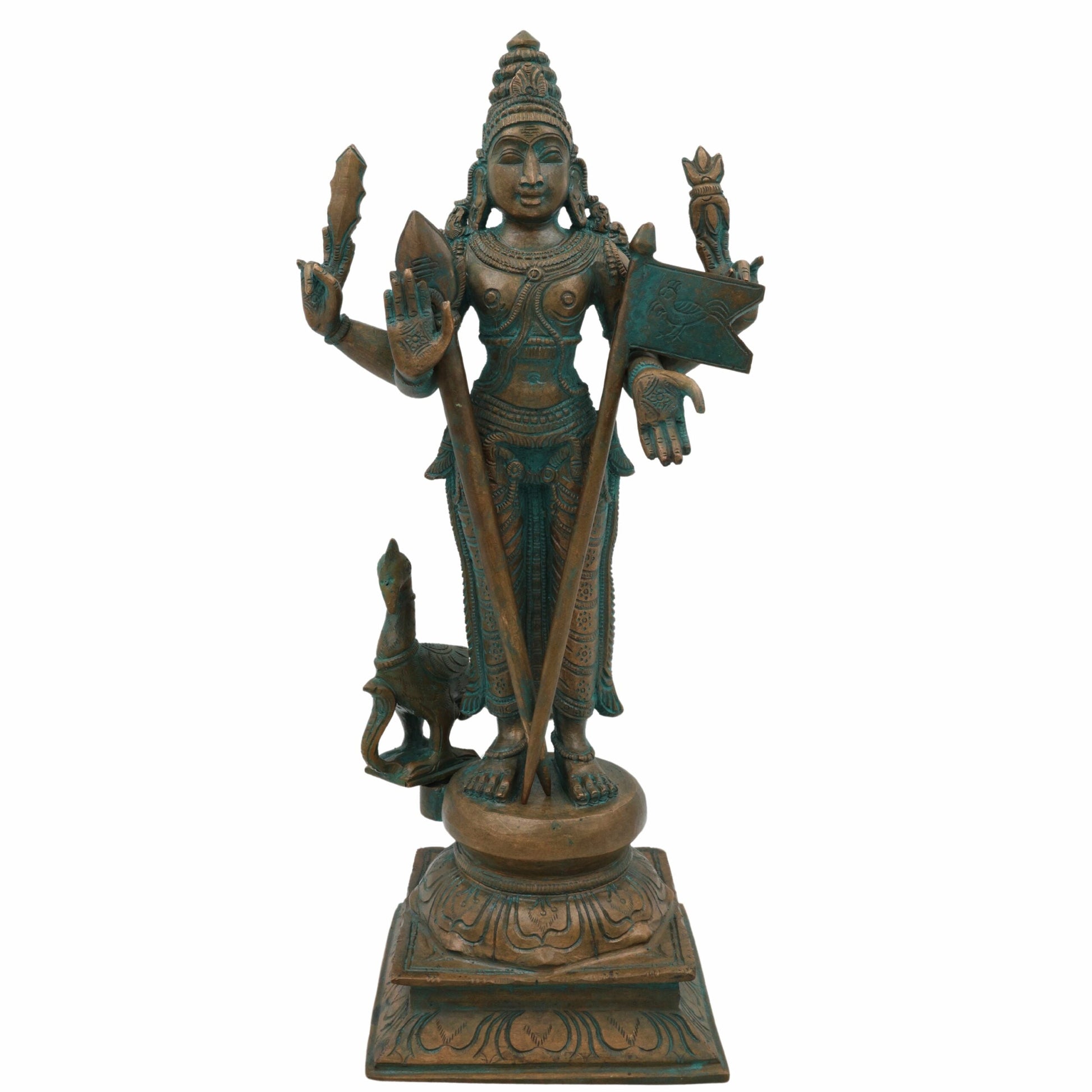 Bhunes Panchaloha Raja Murugan Idol – Bronze Swaminatha Silai, Subramanya Statue, Kumara Murti, Karthick Bhagawan, Shanmukha Decor, Brown, 13 Inch, 1 Piece
