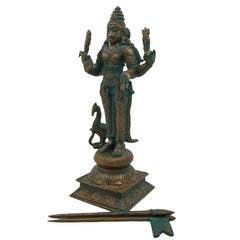 Bhunes Panchaloha Raja Murugan Idol – Bronze Swaminatha Silai, Subramanya Statue, Kumara Murti, Karthick Bhagawan, Shanmukha Decor, Brown, 13 Inch, 1 Piece