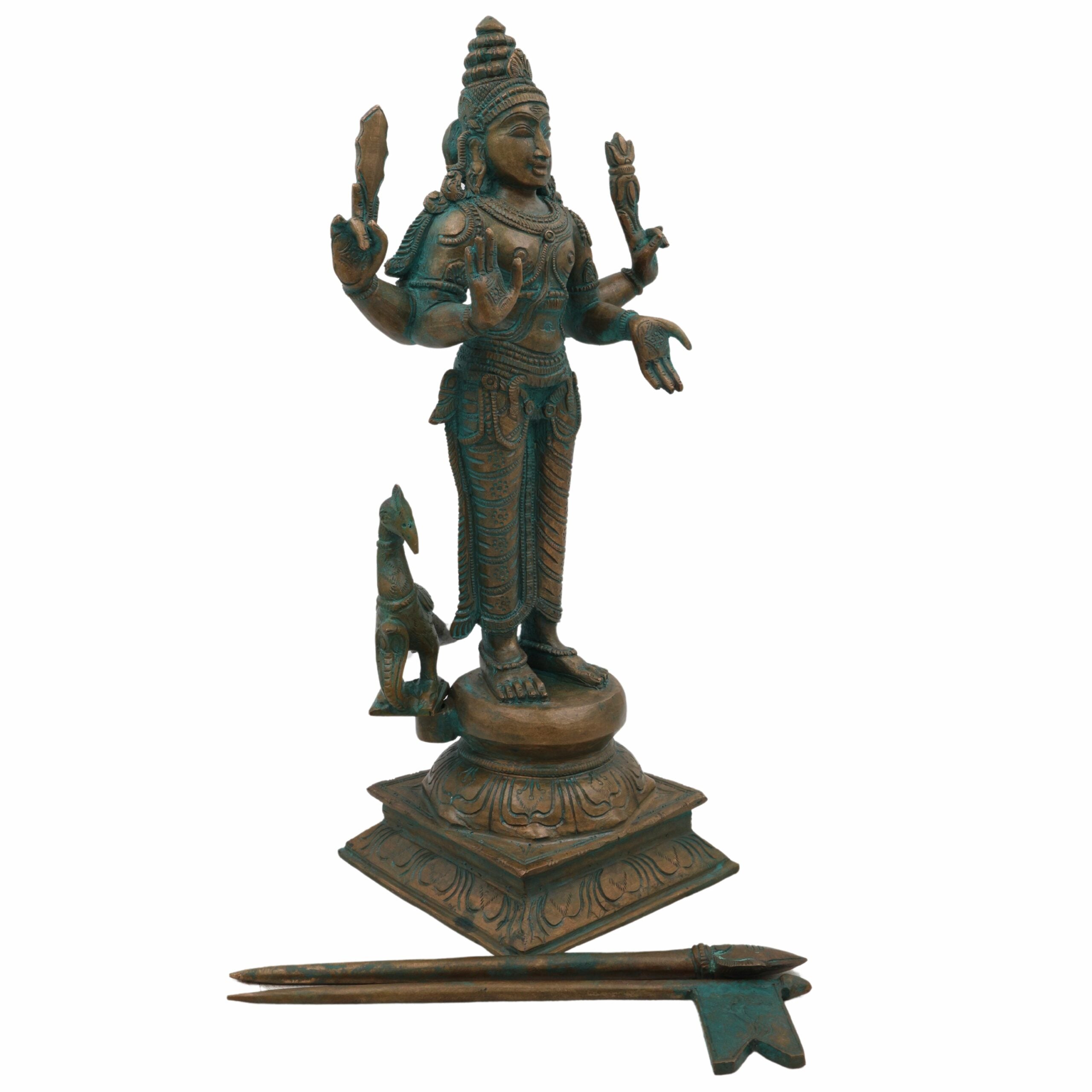 Bhunes Panchaloha Raja Murugan Idol – Bronze Swaminatha Silai, Subramanya Statue, Kumara Murti, Karthick Bhagawan, Shanmukha Decor, Brown, 13 Inch, 1 Piece