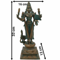 Bhunes Panchaloha Raja Murugan Idol – Bronze Swaminatha Silai, Subramanya Statue, Kumara Murti, Karthick Bhagawan, Shanmukha Decor, Brown, 13 Inch, 1 Piece