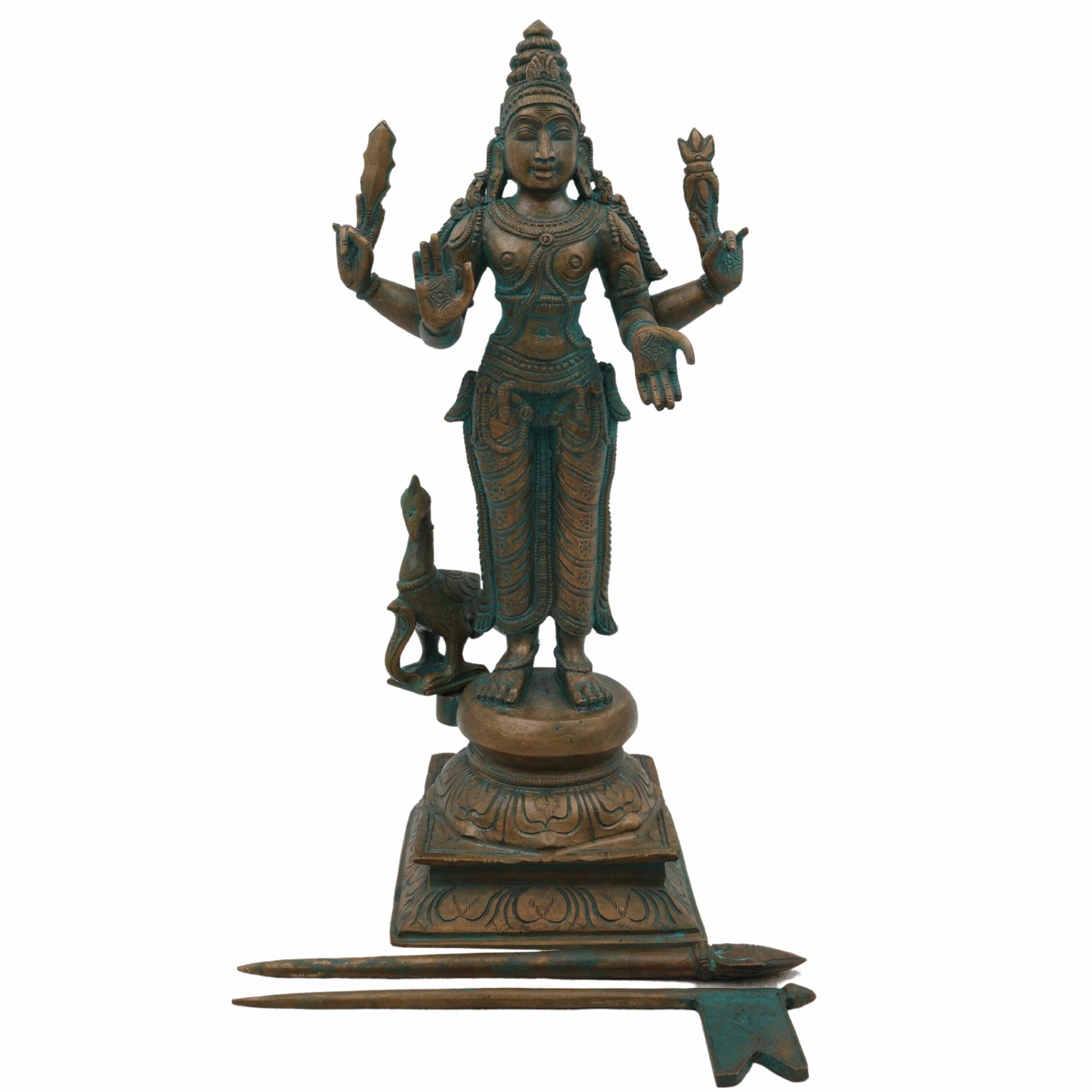 Bhunes Panchaloha Raja Murugan Idol – Bronze Swaminatha Silai, Subramanya Statue, Kumara Murti, Karthick Bhagawan, Shanmukha Decor, Brown, 13 Inch, 1 Piece