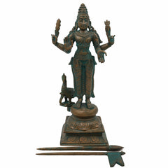 Bhunes Panchaloha Raja Murugan Idol – Bronze Swaminatha Silai, Subramanya Statue, Kumara Murti, Karthick Bhagawan, Shanmukha Decor, Brown, 13 Inch, 1 Piece