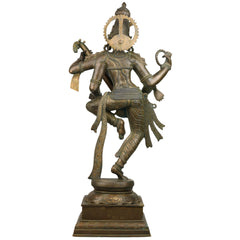 Bhunes Panchadhatu Saraswati Idol – Bronze Vidya Devi Statue, Sarasvati Murti, Saraswathi Sculpture for Home, Temple, Pooja Room Decor, Brown, 33 Inch, 1 Piece