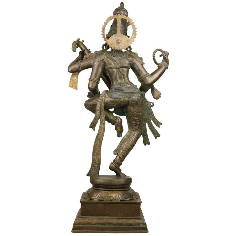 Bhunes Panchadhatu Saraswati Idol – Bronze Vidya Devi Statue, Sarasvati Murti, Saraswathi Sculpture for Home, Temple, Pooja Room Decor, Brown, 33 Inch, 1 Piece