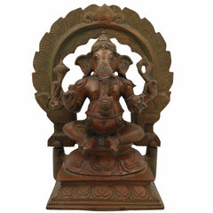 Bhunes Handmade Panchaloha Ganesha Idol, Bronze Ganpati Statue for Pooja, Panchadhatu Ganesh Murti, Spiritual Home Decor, Hindu God Figurine, 9.5 Inch, 1 Piece