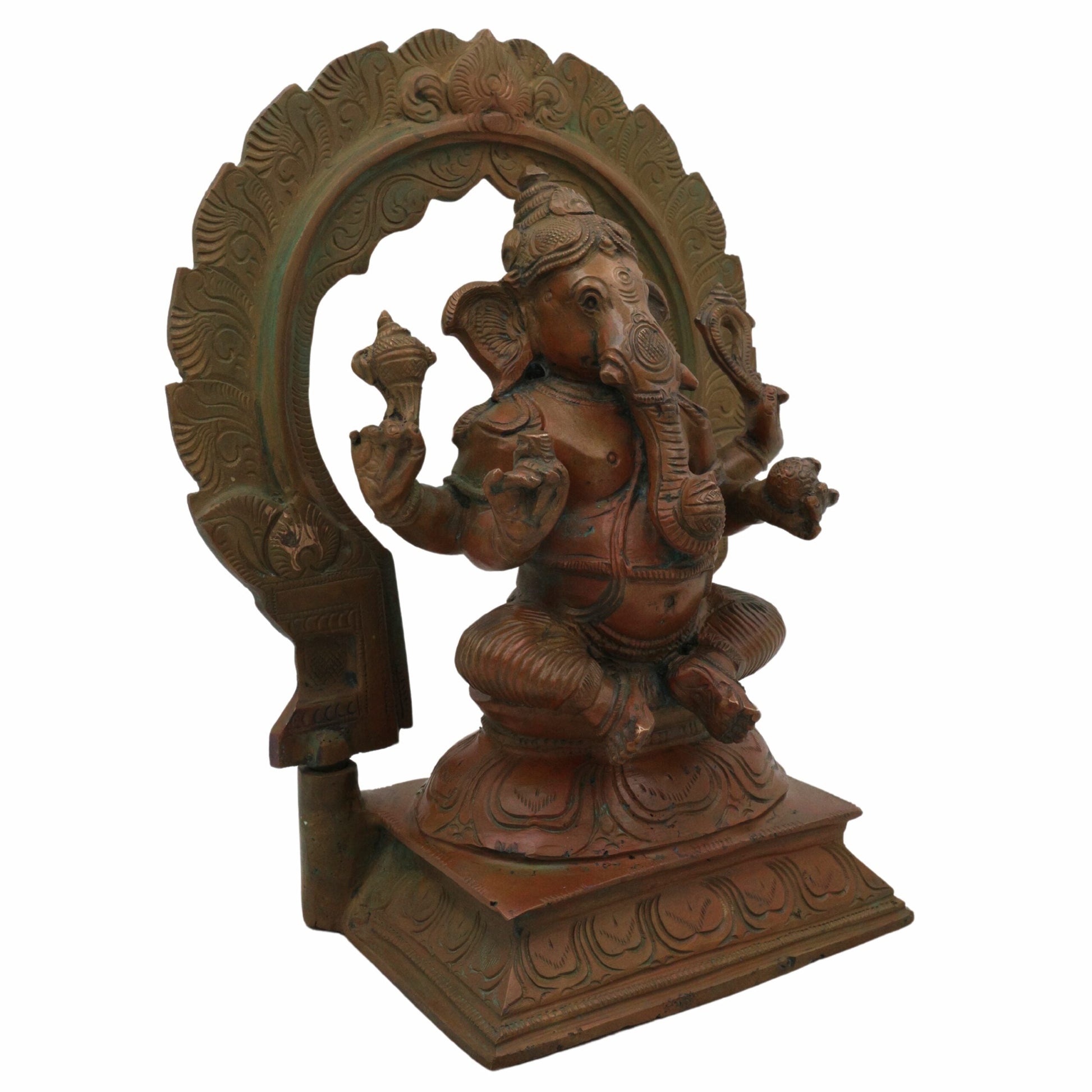 Bhunes Handmade Panchaloha Ganesha Idol, Bronze Ganpati Statue for Pooja, Panchadhatu Ganesh Murti, Spiritual Home Decor, Hindu God Figurine, 9.5 Inch, 1 Piece