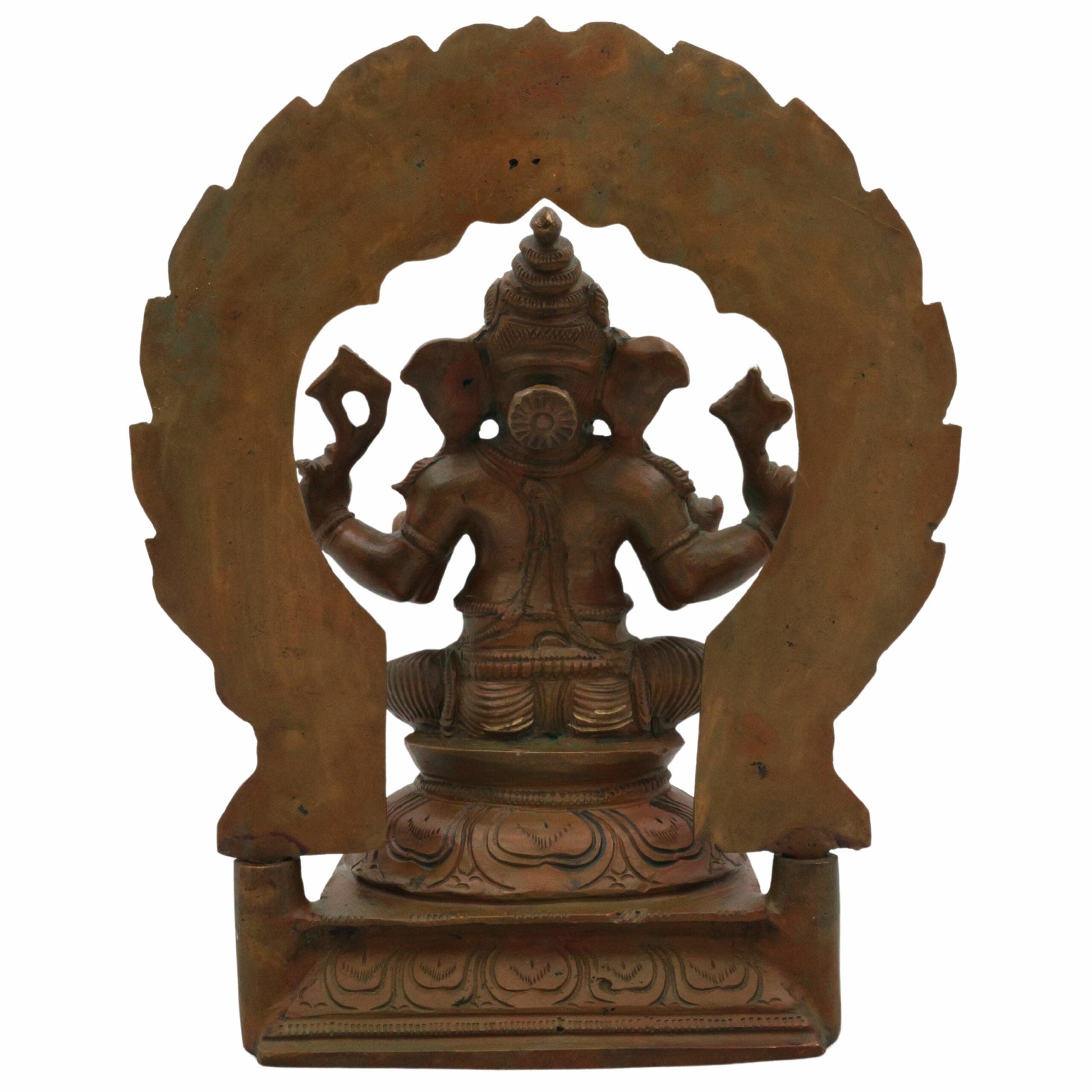 Bhunes Handmade Panchaloha Ganesha Idol, Bronze Ganpati Statue for Pooja, Panchadhatu Ganesh Murti, Spiritual Home Decor, Hindu God Figurine, 9.5 Inch, 1 Piece