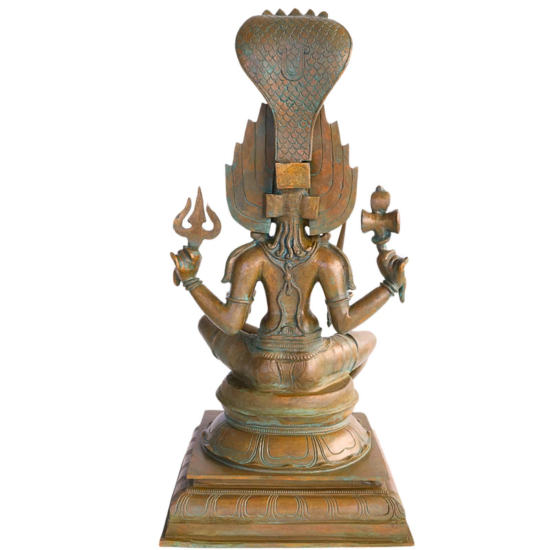 Exquisite Handmade Bronze Goddess Mariamman Idol - 55 cmVigraham Decor, Brown, 21.5 Inch, 1 Piece