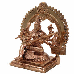 Bronze Raj Matangi Devi Idol, Panchaloha Mantrini Shyamala Statue, Uchchhishta Saraswati, Tantric Goddess Matangi Murti for Puja & Home Temple,Gold, 7 Inch, 1 Piece