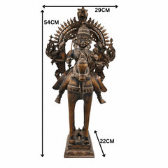 Handcrafted Brass Khandoba Idol – Martanda Bhairava Malhari Martand Mailara Murti | Hindu Warrior God Statue for Home Temple & Pooja Decor,Brown, 21.5 Inch, 1 Piece
