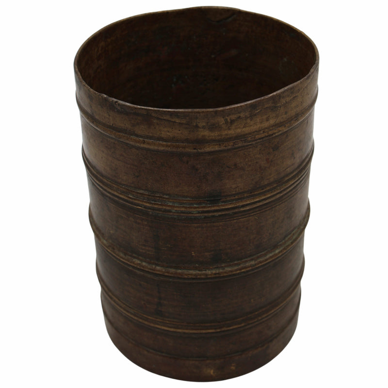 Bhunes Brass Antique Vintage Measuring Bowl – Traditional Handcrafted Dokra Bastar Bowl For Home & Collectors,Brown, 6.5 Inch, 1 Piece