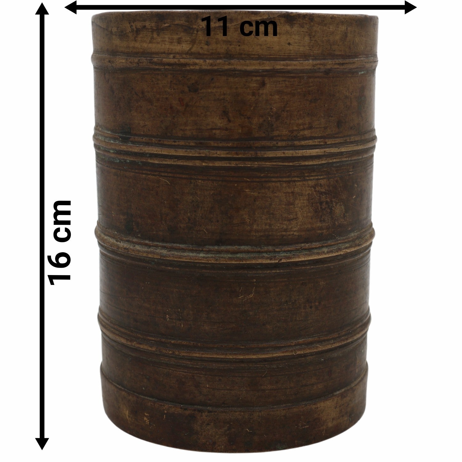 Bhunes Brass Antique Vintage Measuring Bowl – Traditional Handcrafted Dokra Bastar Bowl For Home & Collectors,Brown, 6.5 Inch, 1 Piece