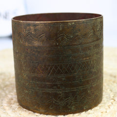 Bhunes Brass Antique Vintage Measuring Bowl – Traditional Handcrafted Dokra Bastar Bowl For Home & Collectors,Brown, 4 Inch, 1 Piece