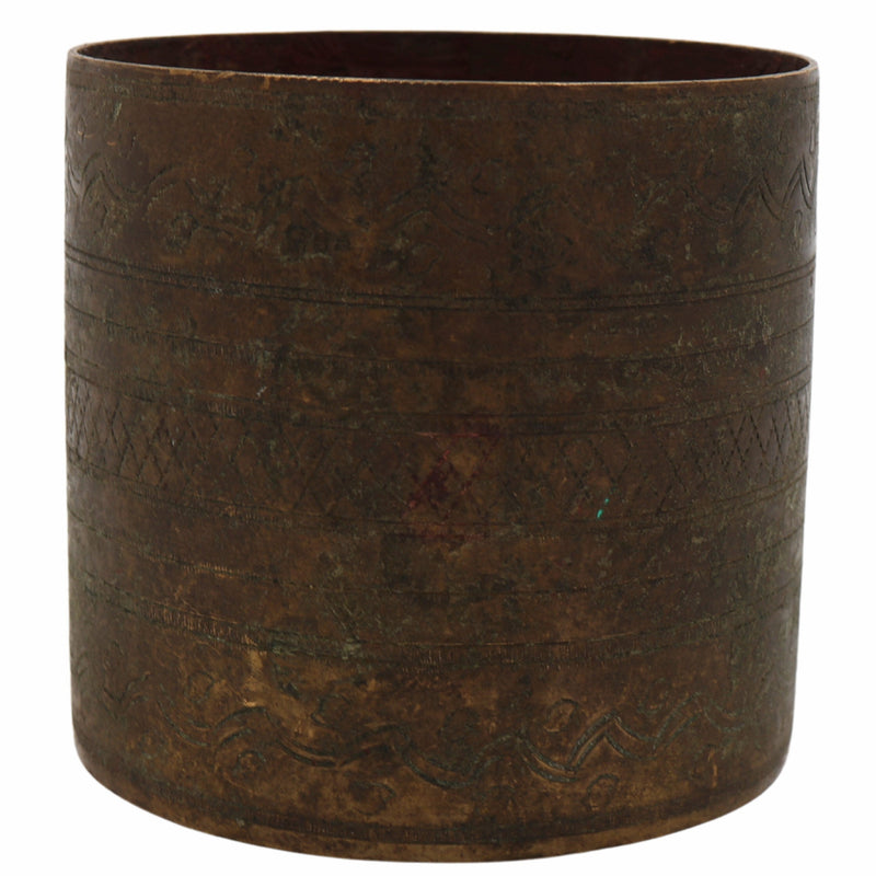 Bhunes Brass Antique Vintage Measuring Bowl – Traditional Handcrafted Dokra Bastar Bowl For Home & Collectors,Brown, 4 Inch, 1 Piece