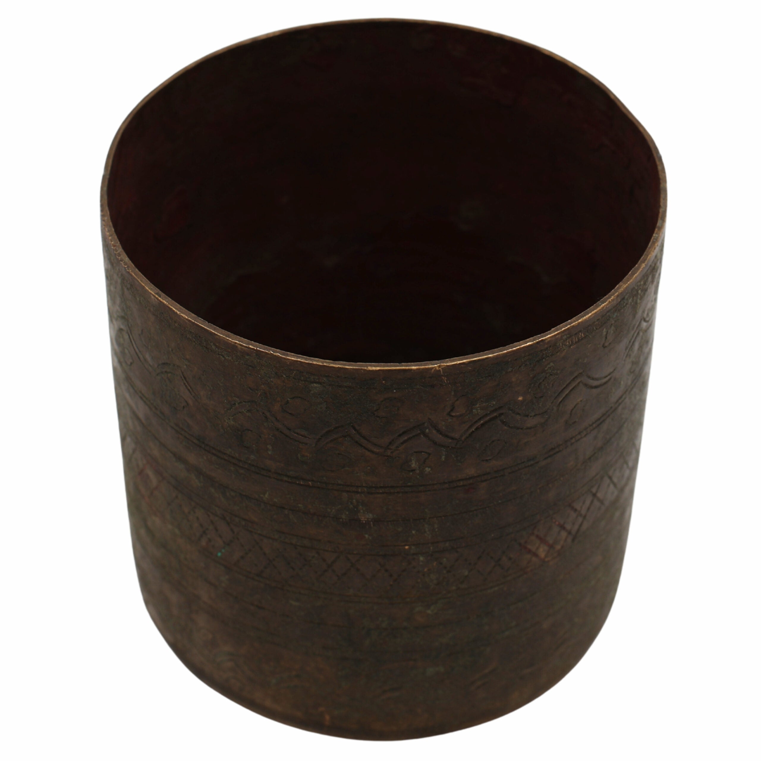 Bhunes Brass Antique Vintage Measuring Bowl – Traditional Handcrafted Dokra Bastar Bowl For Home & Collectors,Brown, 4 Inch, 1 Piece