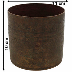 Bhunes Brass Antique Vintage Measuring Bowl – Traditional Handcrafted Dokra Bastar Bowl For Home & Collectors,Brown, 4 Inch, 1 Piece