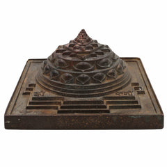 Bronze Shree Yantra, Shri Chakra, Sri Yantra, Maha Meru, Shree Meru Yantra, Sacred Vastu Yantra for Wealth, Prosperity & Spiritual Energy, Brown, 3 Inch, 1 Piece