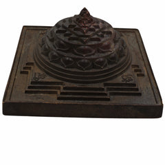Bronze Shree Yantra, Shri Chakra, Sri Yantra, Maha Meru, Shree Meru Yantra, Sacred Vastu Yantra for Wealth, Prosperity & Spiritual Energy, Brown, 3 Inch, 1 Piece