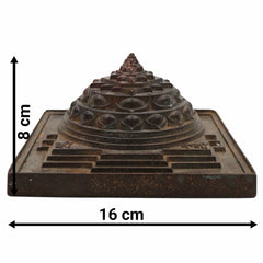 Bronze Shree Yantra, Shri Chakra, Sri Yantra, Maha Meru, Shree Meru Yantra, Sacred Vastu Yantra for Wealth, Prosperity & Spiritual Energy, Brown, 3 Inch, 1 Piece