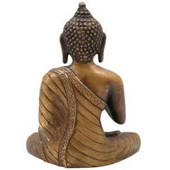 Brass Buddha Idol, Gautama Buddha Statue, Shakyamuni Murti, Meditation Buddha, Feng Shui Home Decor, Handcrafted Indian Buddha Sculpture, Antique Brass Murti, Spiritual Home Altar Statue, Gold, 8.5 Inch, 1 Piece