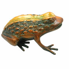 Handcrafted Brass Frog Sculpture for Prosperity, Luck & Wealth | Feng Shui Vastu Home Décor Figurine,Brown, 3 Inch, 1 Piece