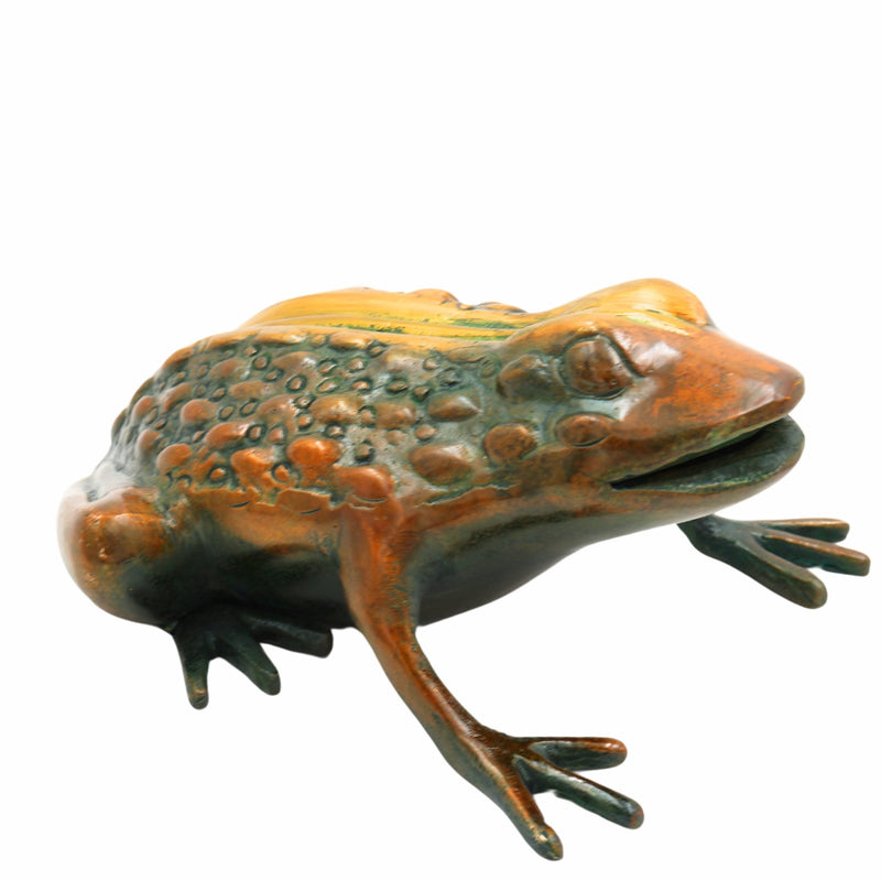 Handcrafted Brass Frog Sculpture for Prosperity, Luck & Wealth | Feng Shui Vastu Home Décor Figurine,Brown, 3 Inch, 1 Piece