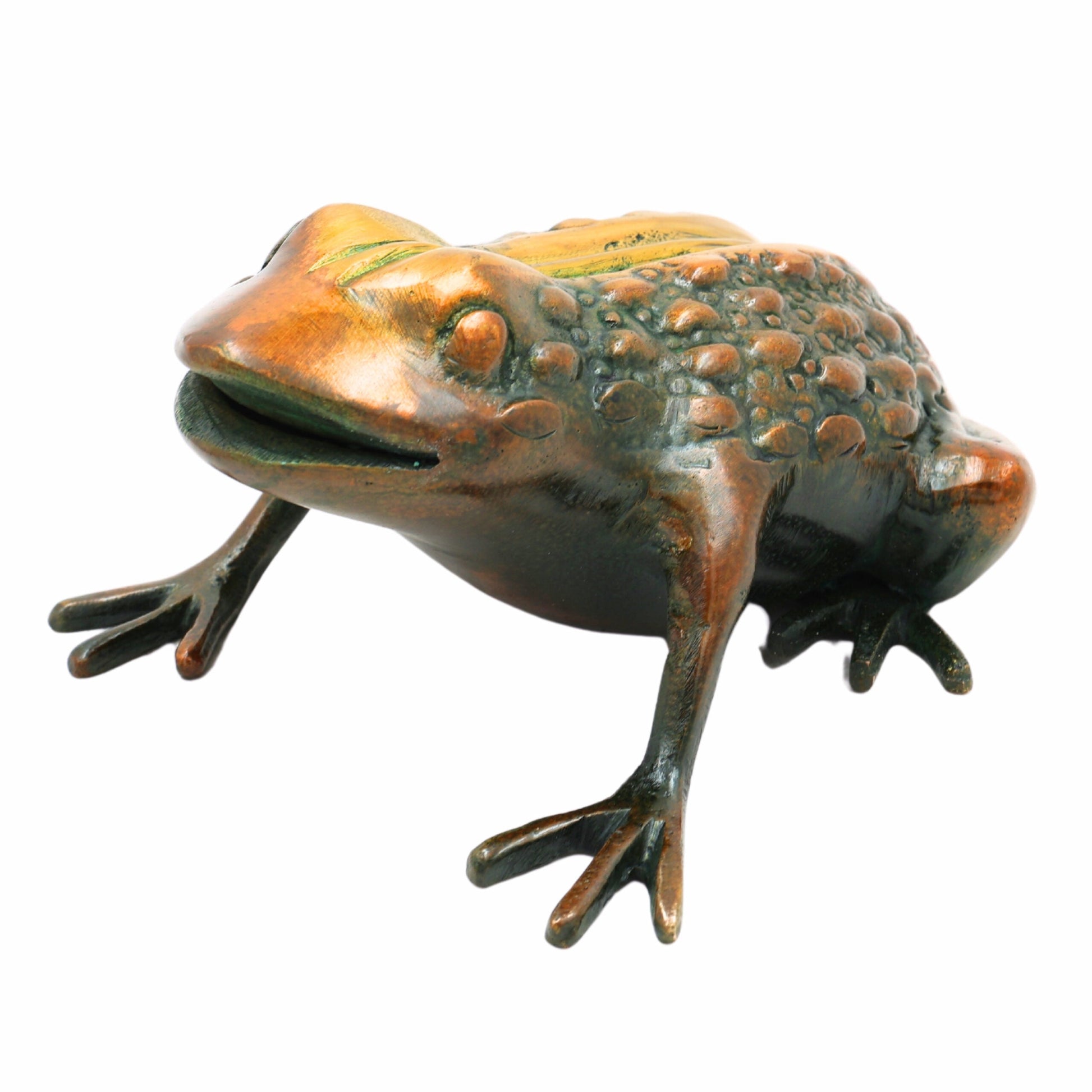 Handcrafted Brass Frog Sculpture for Prosperity, Luck & Wealth | Feng Shui Vastu Home Décor Figurine,Brown, 3 Inch, 1 Piece