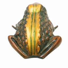 Handcrafted Brass Frog Sculpture for Prosperity, Luck & Wealth | Feng Shui Vastu Home Décor Figurine,Brown, 3 Inch, 1 Piece