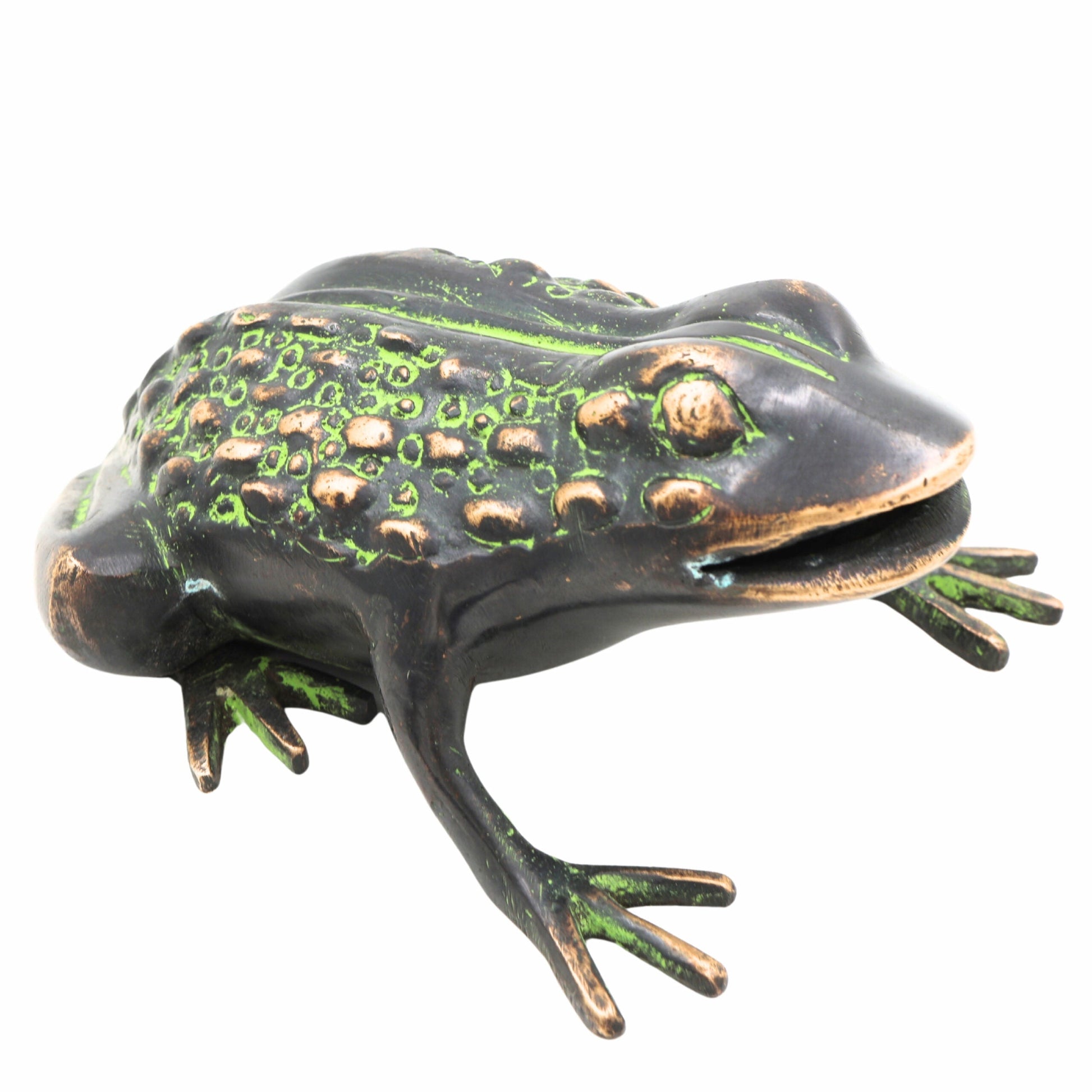 Handcrafted Brass Frog Sculpture for Prosperity, Good Luck & Positive Energy – Feng Shui Vastu Wealth Figurine,Green, 3 Inch, 1 Piece