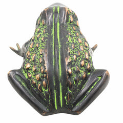 Handcrafted Brass Frog Sculpture for Prosperity, Good Luck & Positive Energy – Feng Shui Vastu Wealth Figurine,Green, 3 Inch, 1 Piece