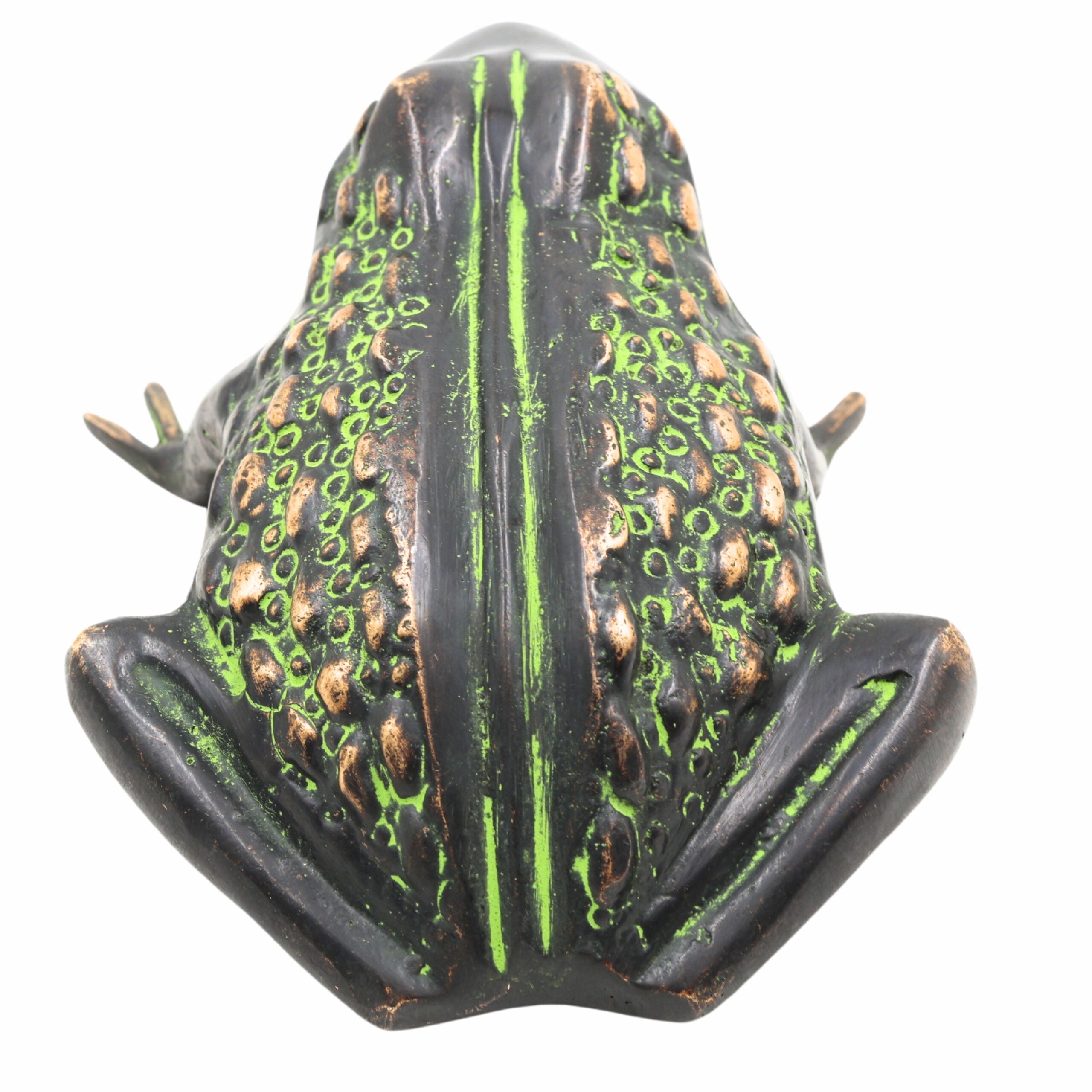 Handcrafted Brass Frog Sculpture for Prosperity, Good Luck & Positive Energy – Feng Shui Vastu Wealth Figurine,Green, 3 Inch, 1 Piece