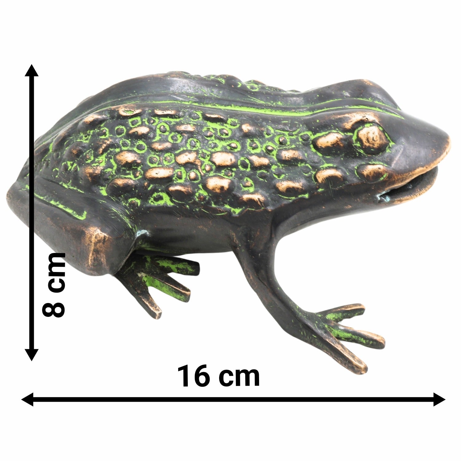 Handcrafted Brass Frog Sculpture for Prosperity, Good Luck & Positive Energy – Feng Shui Vastu Wealth Figurine,Green, 3 Inch, 1 Piece
