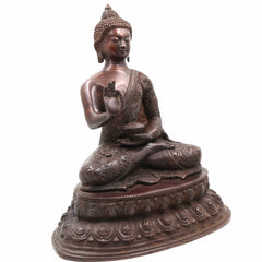 Handcrafted Brass Gautam Buddha Idol | Shakyamuni Tathagata Siddhartha Statue for Home, Pooja, Vastu & Meditation Decor,Brown, 13 Inch, 1 Piece