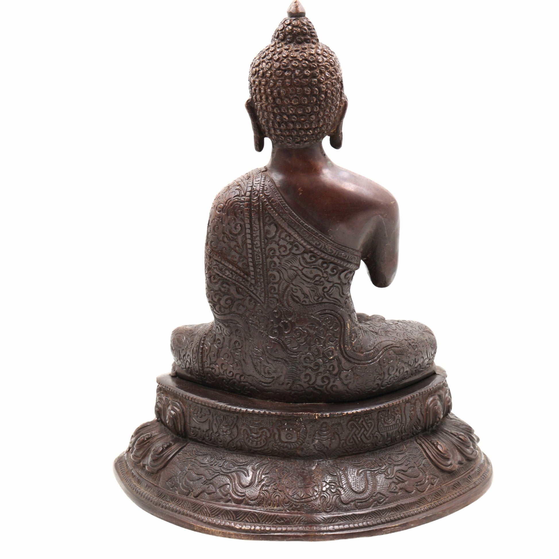 Handcrafted Brass Gautam Buddha Idol | Shakyamuni Tathagata Siddhartha Statue for Home, Pooja, Vastu & Meditation Decor,Brown, 13 Inch, 1 Piece