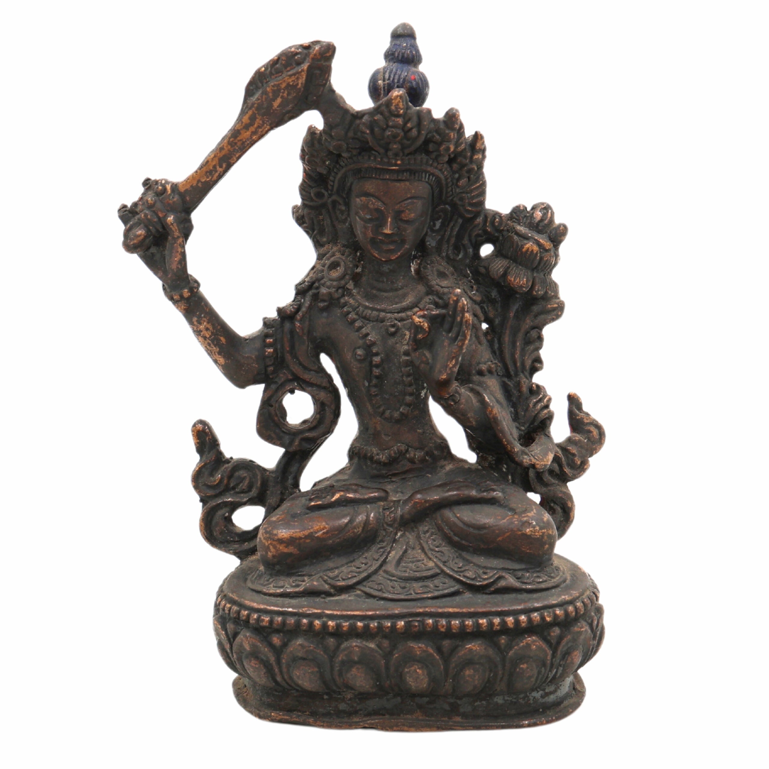 Brass Tara Maa Idol | Ugra Tara Murti | Neela Saraswati Statue | Mahavidya Tara Devi Peetal Pital Sculpture for Puja, Home Temple & Decor,Brown, 4.5 Inch, 1 Piece