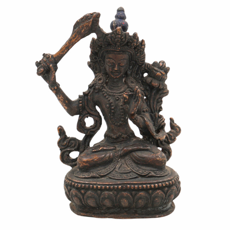 Brass Tara Maa Idol | Ugra Tara Murti | Neela Saraswati Statue | Mahavidya Tara Devi Peetal Pital Sculpture for Puja, Home Temple & Decor,Brown, 4.5 Inch, 1 Piece